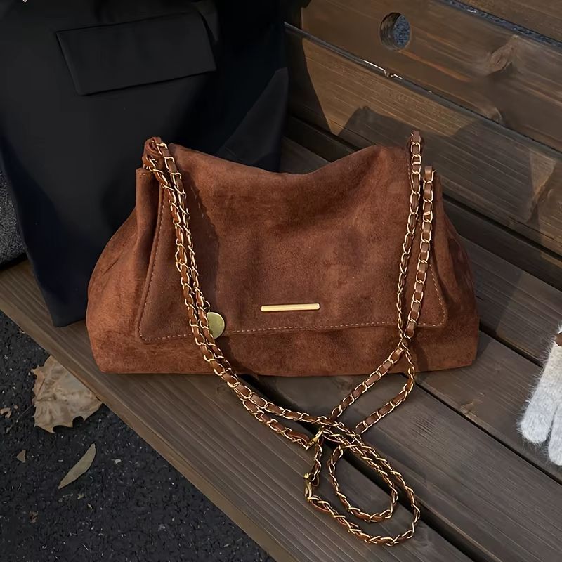 Bolsa Feminina Tiracolo em Suede Sintético Estilo Camurça Maya