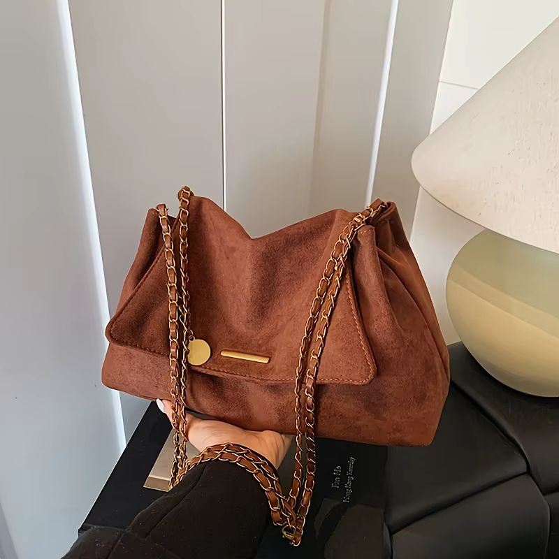 Bolsa Feminina Tiracolo em Suede Sintético Estilo Camurça Maya