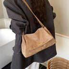 Bolsa Feminina Tiracolo em Suede Sintético Estilo Camurça Maya