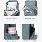 Mochila Feminina de Nylon Flora
