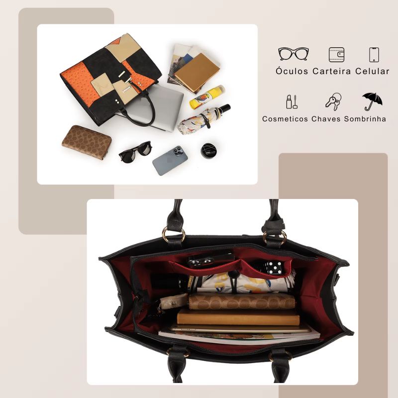 Bolsa Feminina Moderna Gran Luxo Daiana