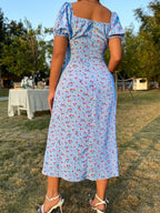 Vestido Floral com Fenda