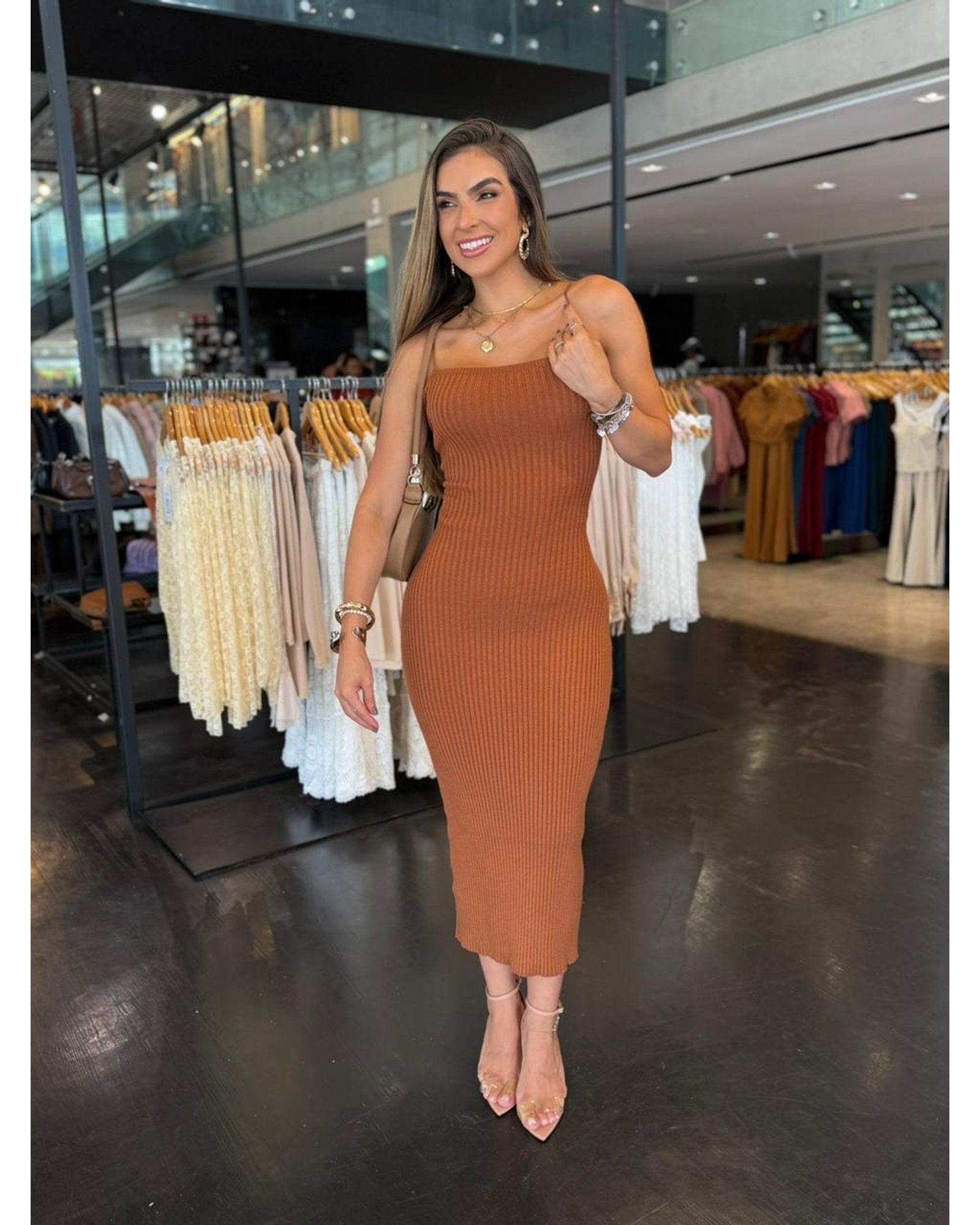 Vestido Tricô Modal Amarração Costas
