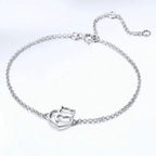 Pulseira Prata Esterlina 925 com Pingente de Gatinho