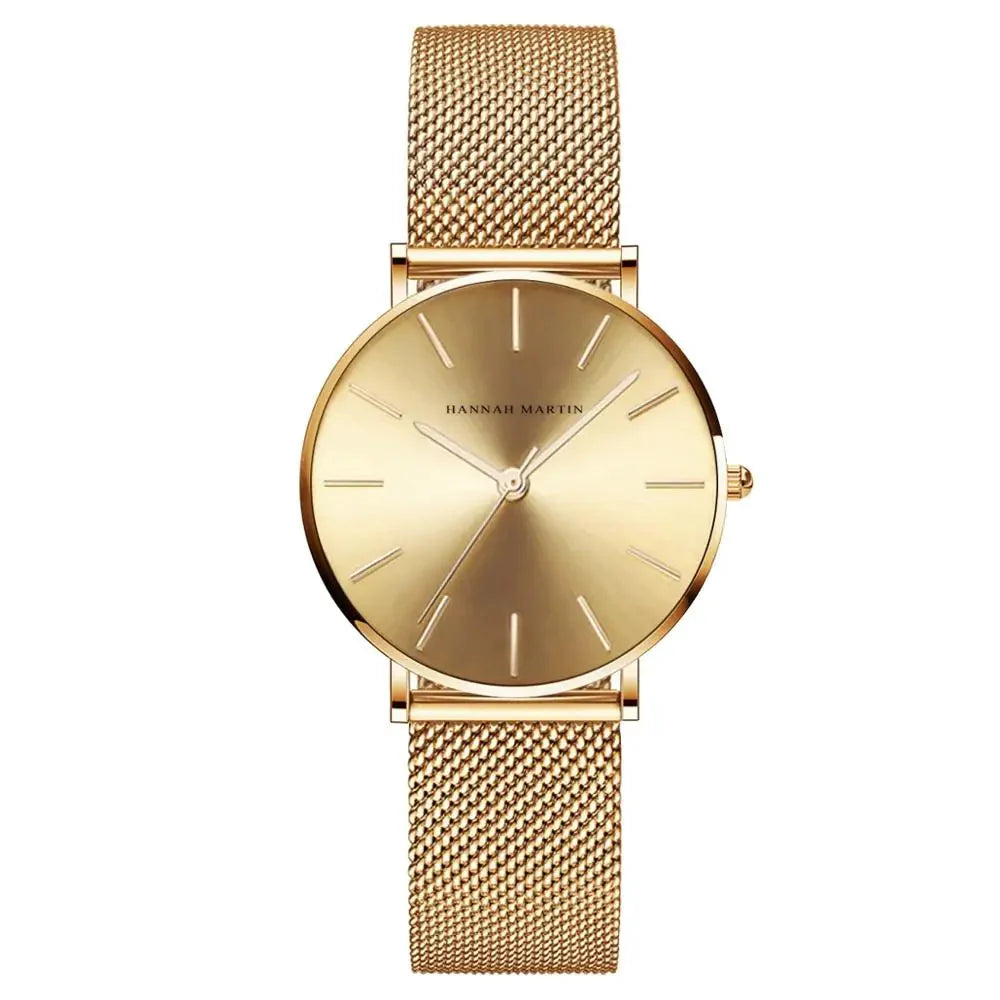 Relógio Feminino Elegante Pulseira Aço Inoxidável Amélie