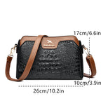 Bolsa Feminina Tiracolo Crocodilo Serife