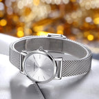 Relógio Feminino Elegante Pulseira Aço Inoxidável Amélie