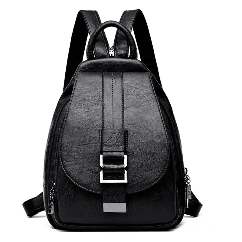 Mochila Couro Feminina Alças com Ziper Andreia