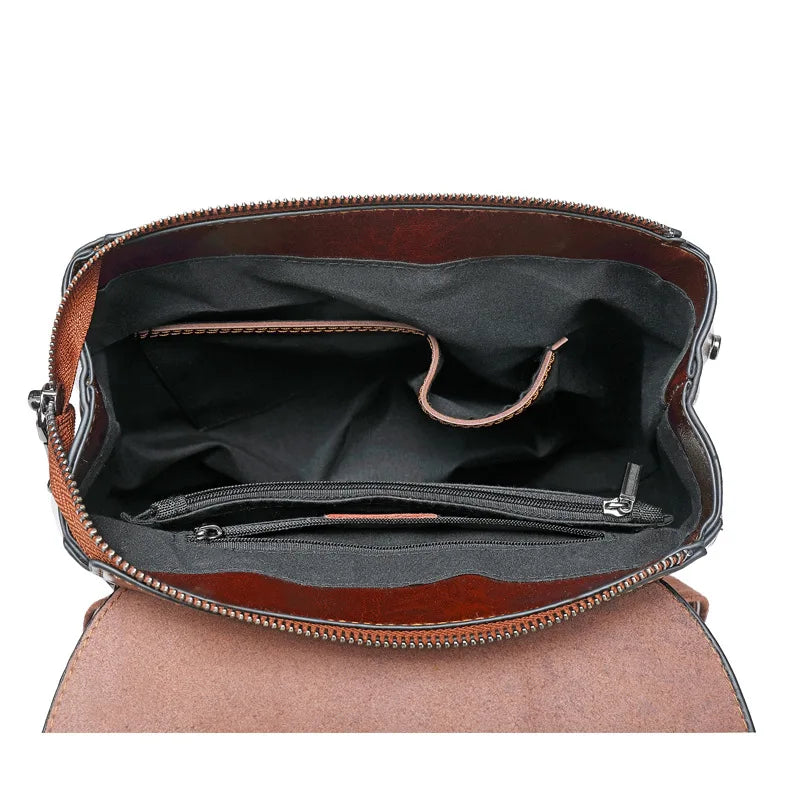Mochila de Couro Legítimo Feminina Sardenha