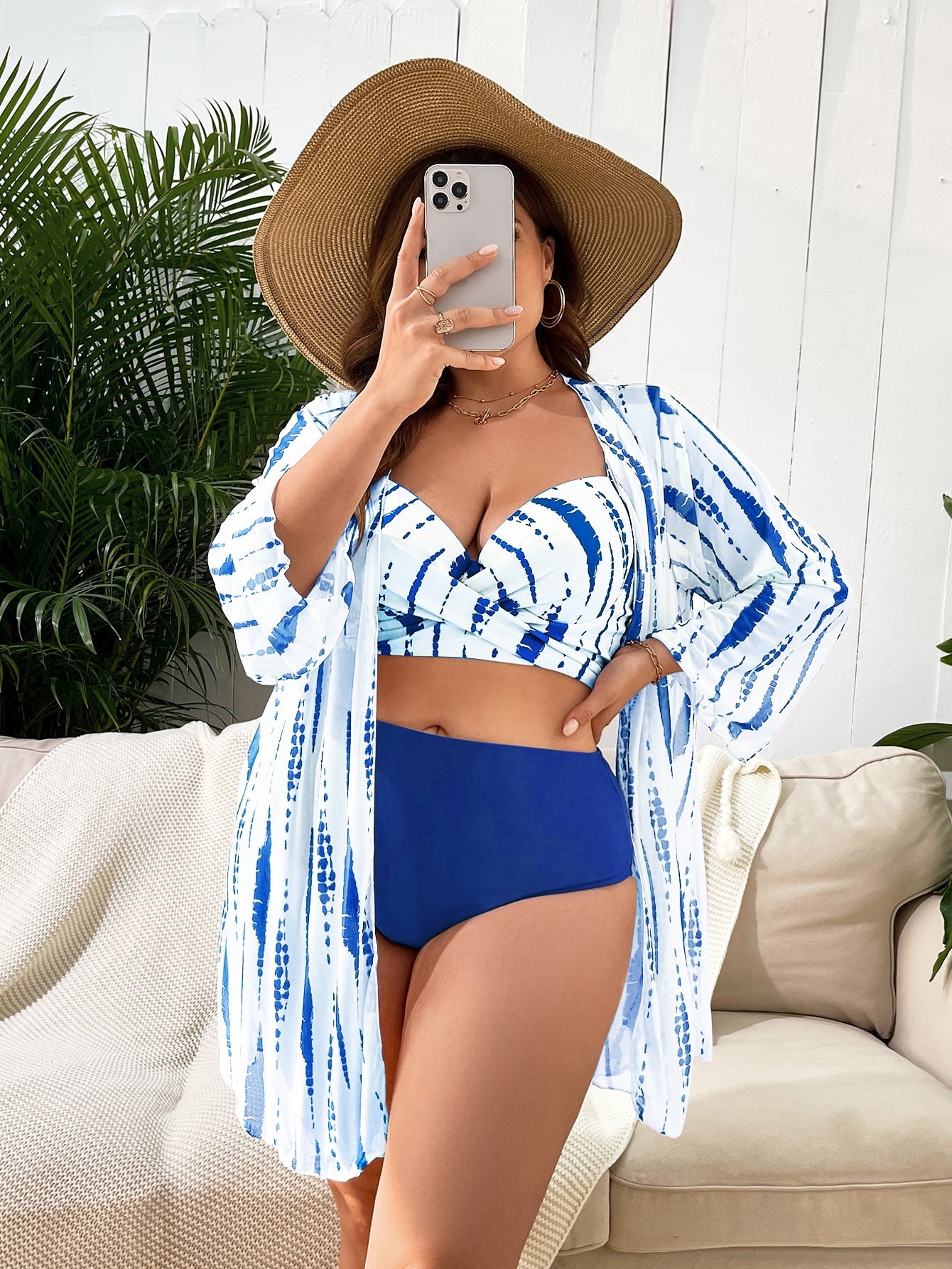 Conjunto Biquíni 3 Peças Plus Size Rebeca