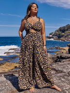 Macacão Plus Size Animal Print Gabriela