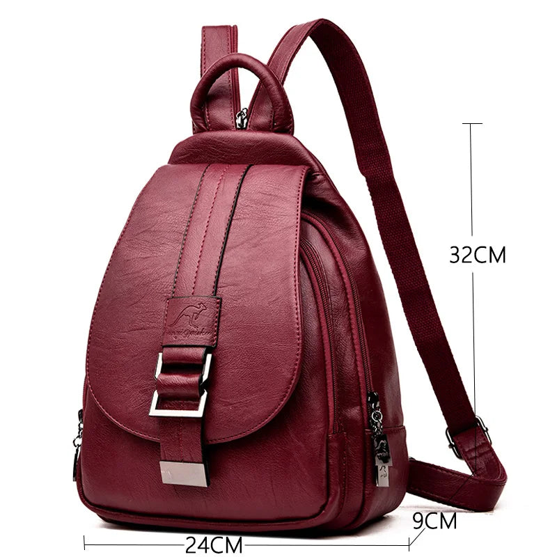 Mochila Couro Feminina Alças com Ziper Andreia