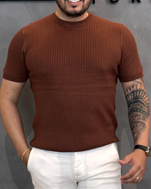 CAMISETA EM TRICÔ OLD MONEY (Padrão Zara)