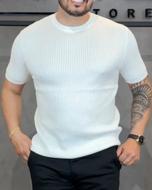 CAMISETA EM TRICÔ OLD MONEY (Padrão Zara)