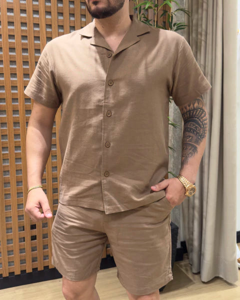 Camisa + Bermuda em Linho (Padrão Zara)