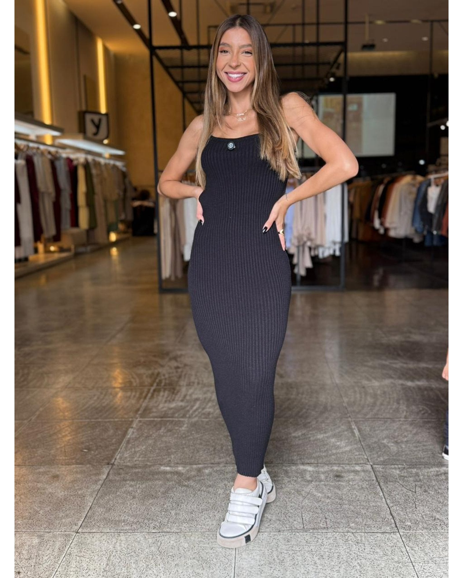 Vestido Tricô Modal Amarração Costas
